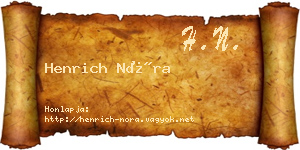 Henrich Nóra névjegykártya