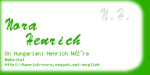 nora henrich business card